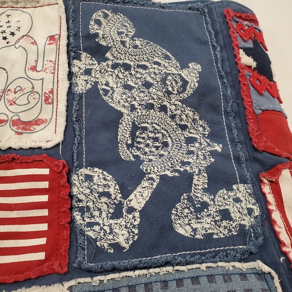 Disney Parks Mickey Mouse Stars Stripes Patriotic Denim Tote Bag - Picture 6 of 12